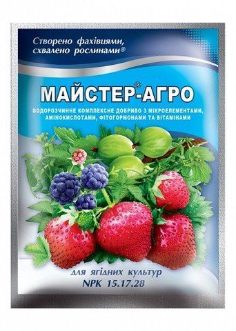 Майстер-Агро для ягідних культур 100 г водорозчинне комплексне добриво NPK 15.17.28,  Кіссон 543534379 фото