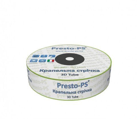 Крапельна стрічка емітерна 3D Tube крапельниці через 20 см, довжина 2000 м, Presto-PS (3D-20-2000) 3D-20-2000 фото
